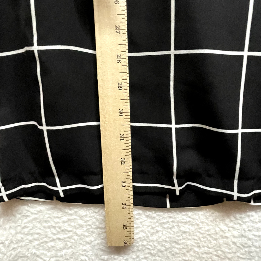 Cupcakes and Cashmere Dress Womens 6 Black White Grid Windowpane Shift Pockets - Picture 9 of 10